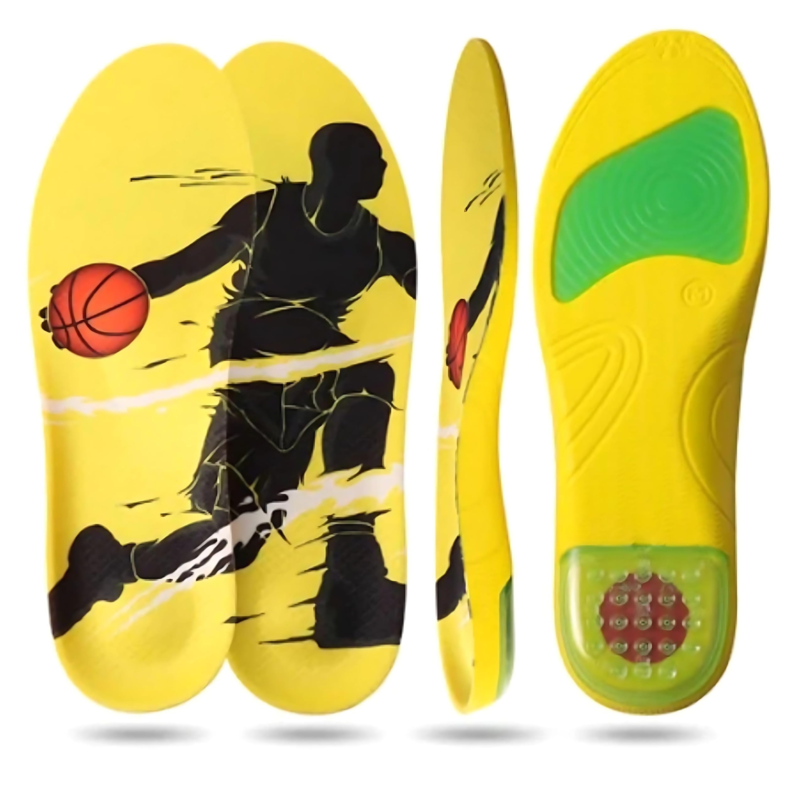 Hillcraft Premium High Jump Sports Insole with Shock Absorber | Basket Ball Shoe Inserts Running Athletic Shoe Sport Insoles Sport Inserts for Shock Absorption L (Men 8-10/Women 10.5-12.5)