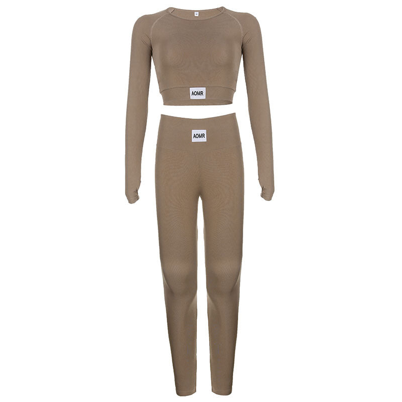 S26651 Women's Casual Color-Blocking Yoga Outfit