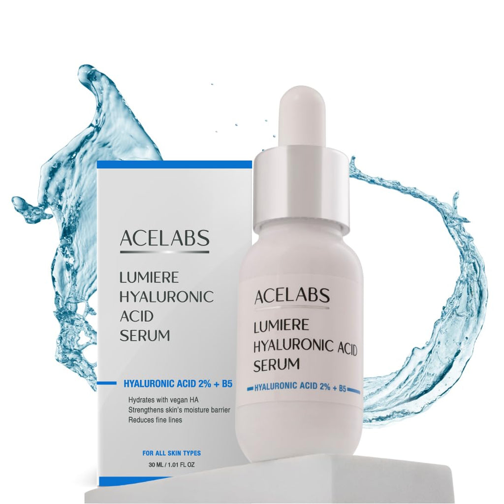 ACELABS Hyaluronic Acid Serum 2% +Vitamin B5 for Face | HydratesVisibly Plumps Skin| All Skin Types | With 8 types of Hyaluronic Acid for Skin Moisture and Anti Aging | Hydrating Serum 1.01oz